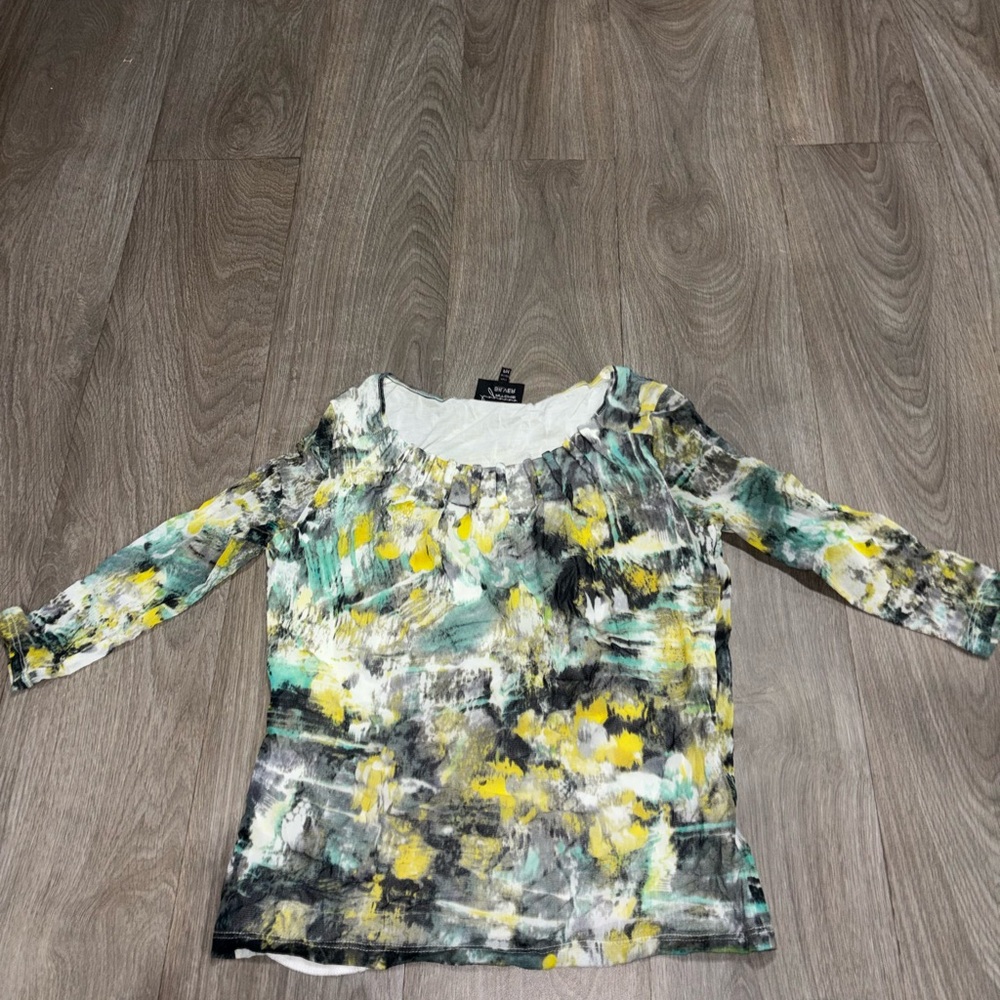 Silver Jeans Multicolor Abstract Long Sleeve Top